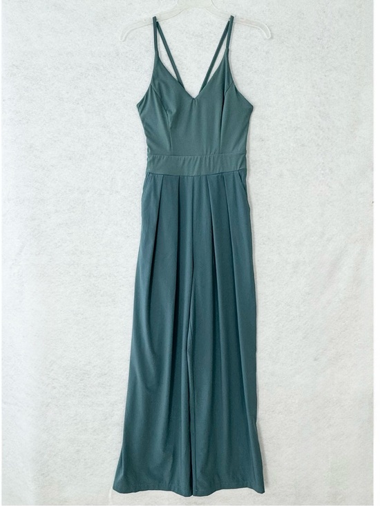 HALARA Dresses & Skirts - Halara Breezeful Wide Leg Jumpsuit XS Blue Pocket Backless Side Zipper READ